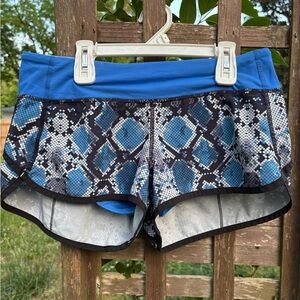 Lululemon Athletica Blue and Black Layered Athletic Shorts